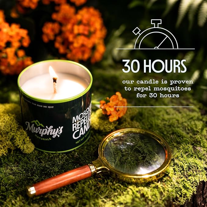 Murphy's Naturals Mosquito Bug Repellent Candles for Outdoor Patio, Citronella & Essential Oils, Soy/Beeswax Blend, 30-Hour Burn Time, 9 Ounce, 2-Pack