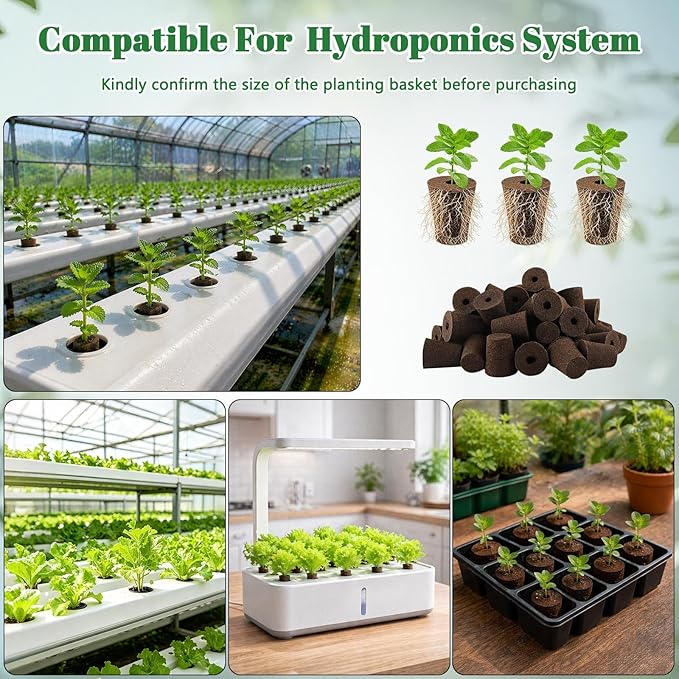 YBB 50 Pcs Hydroponic Growth Sponges, Seed Starter Pods Rapid Rooter Plugs Replacement Compatible with Aerogarden iDOO Hydroponic Garden System with 60 Labels