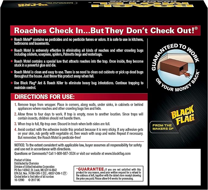 Roach Motel Traps 2 Count, Contains No Pesticides, Hides Dead Bugs, 12 Pack
