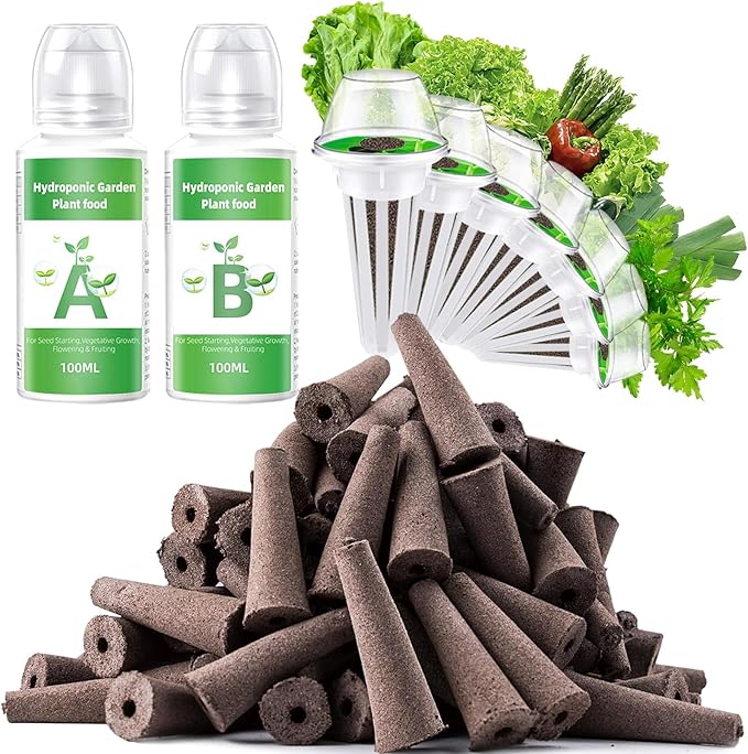100 Pack Grow Sponges, Seed Pods Replacement Root Growth Sponges for Hydroponics, Seed Starter Pods Hydroponic Sponges Compatible with Aero Garden