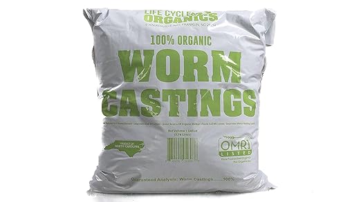 100% Organic Worm Castings 1 Gallon (approximatly 6lbs)