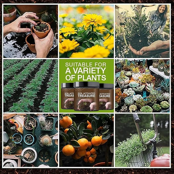 200g Soil Activated Treasure -You Will Be Amazed! Premium Soil Activated Essence Flower Fertilizer, Activators for Raised Garden Beds, Potting Mix, Lawns