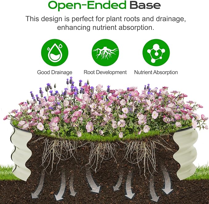 Aoodor 2 Pack 9" Tall 30" Metal Raised Garden Bed, Outdoor Planter Box and Raised Garden Kit for Vegetables, Flowers, Arugula and Herbs, Beige