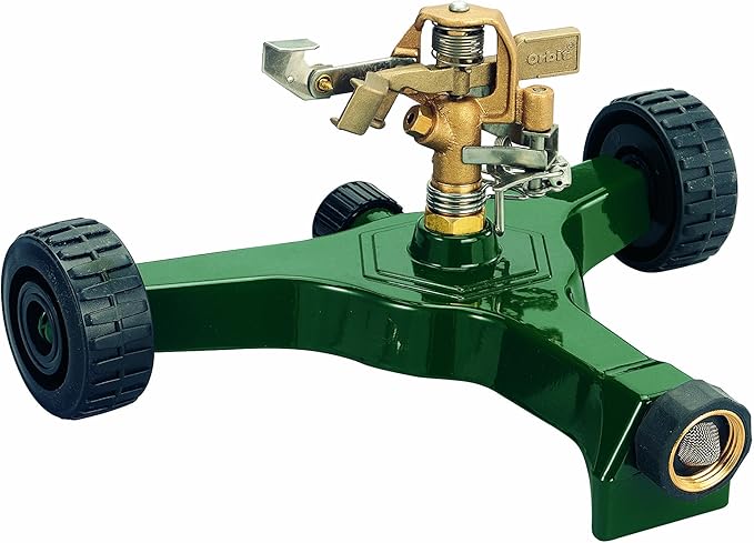 2-Pack Orbit 56186N Lawn and Garden 1/2-Inch Brass Impact Sprinkler with Metal Wheel Base (2)