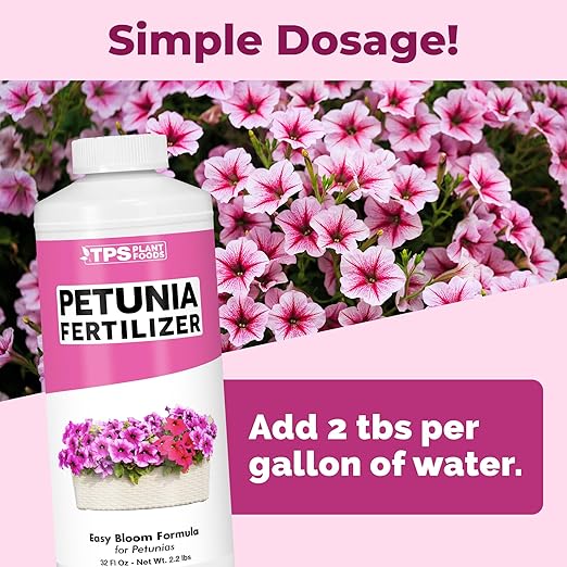 Petunia Fertilizer, Complete Liquid Petunia Plant Food, 32 oz (1 Quart)