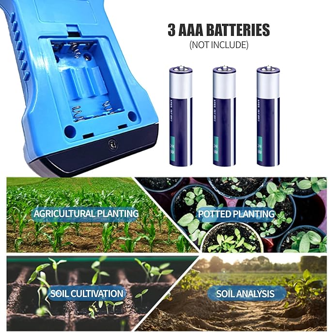 7 in 1 Soil Tester, Digital PH Moisture Nutrient Conductivity EC Meter, High Accuracy NPK Fertility Test for Gardening