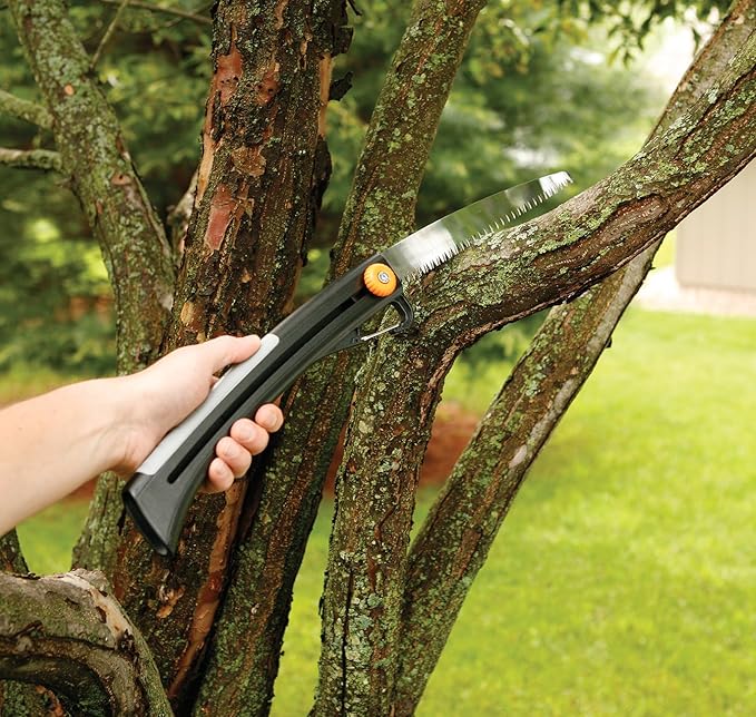 Fiskars 10 Inch POWER TOOTH Sliding Carabiner Saw with Carabiner Clip (9258)