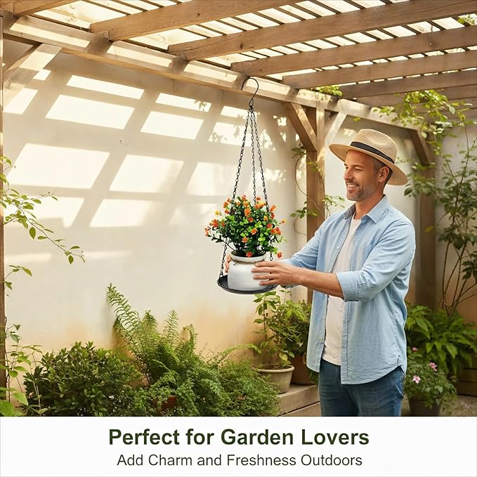 Heavy Duty Metal Hanging Planters for Indoor Plants - Black Plant Hanger with Sturdy Tray & Chains, Modern Boho Wall/Ceiling/Window Mounted Plant Basket (3/S, Three Chains Three Little Trays)