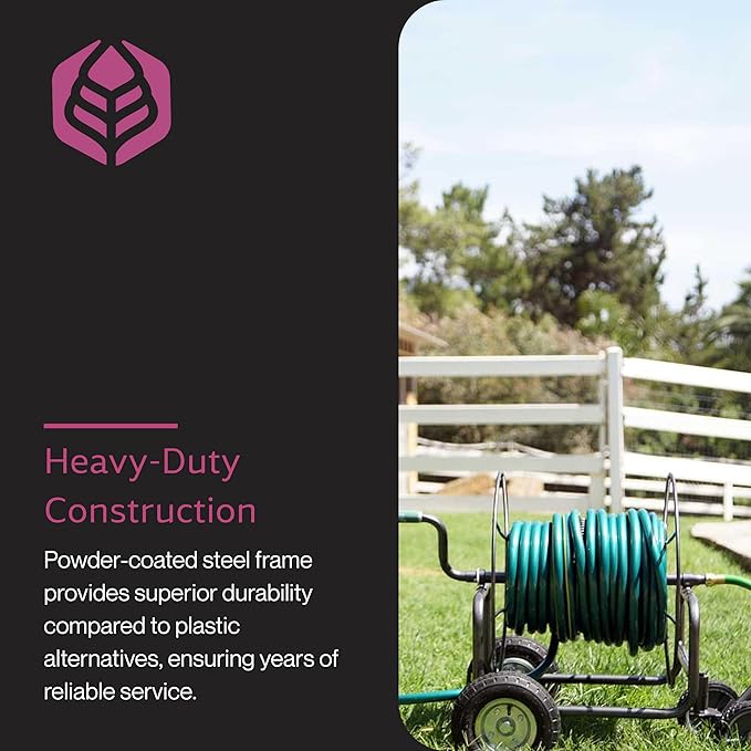 Yard Butler Hose Reel Cart - Heavy Duty Metal with Wheels for Gardens, Lawns, and Outdoor Use, 400 ft
