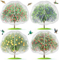 Fruit Tree Netting with 2-Way Zipper & Drawstring - 4'x6' Garden Plant Net Pest Barrier to Prevent Cicadas Bird Squirrel Deer - Bug Protection for Blueberry Tomato with Fine Mesh Insect Cover (4 Pack)