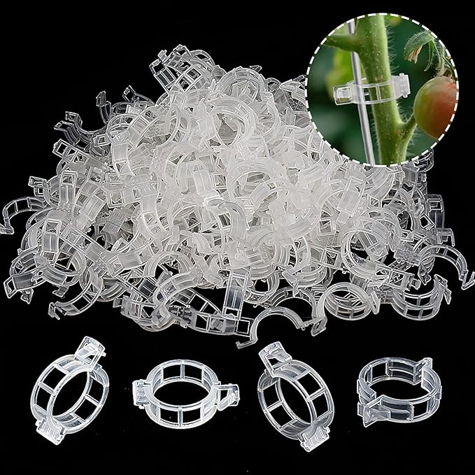 200PCS Plant Support Garden clips, Vegetable Cages and Supports, Garden Trellis for Climbing Vine Plants, Supports Clip for Tomato Grape Melon, Makes Garden Crop to Grow Upright and Healthier