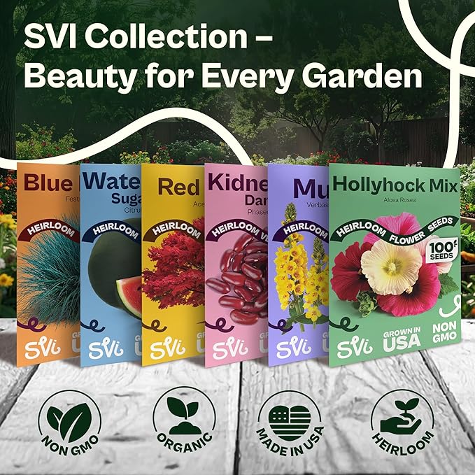 SVI 50 Red Trumpet Vine Seeds for Planting (Campsis radicans) – Trumpet Creeper Seed Packets, Hummingbird Flowers – Heirloom Flower Seeds to Plant Outside - Fences, Trellises, Outdoor Garden