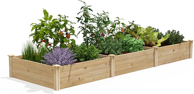 Greenes Fence Premium Cedar Raised Garden Bed, 4' x 12' x 14" (3/4" Thick) - Made in USA with North American Cedar