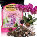 Organic Orchid Potting Mix & Bark Blend 4qt - All Natural, Fast Draining Soil for Phalaenopsis, Dendrobium, Oncidium Plants