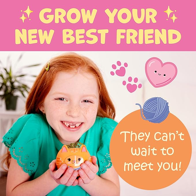 Creativity for Kids Plant-A-Pet: Kitty - Arts and Crafts for Kids, Mini Gifts for Girls and Spring Crafts for Kids, Chia Seed Plant Pet (Ages 6+)