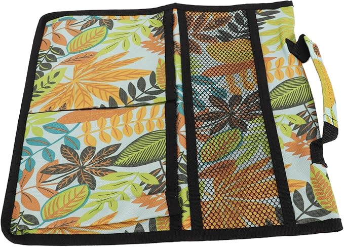 Gavigain Garden Tool Storage Bag 600D Oxford Cloth Foldable Portable Gardening Tote with Multiple Pockets for Outdoor Garden (Yellow Leaves)
