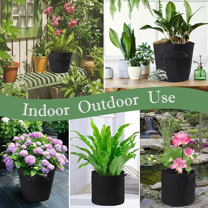 12Pcs Lily Plant Pots for Pond, Aquatic Pond Planter for Pond Durable Breathe Reusable Fabric Plant Bags for Aquatic Plants, Potato, Carrot, Onion, Flower(2 Gallon)