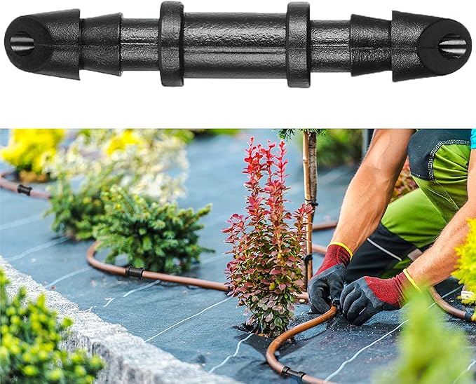 50 Pieces Barbed 1/4"-Inch Drip Coupling, Irrigation Coupler for Drip or Sprinkler System for Drip or Sprinkler System