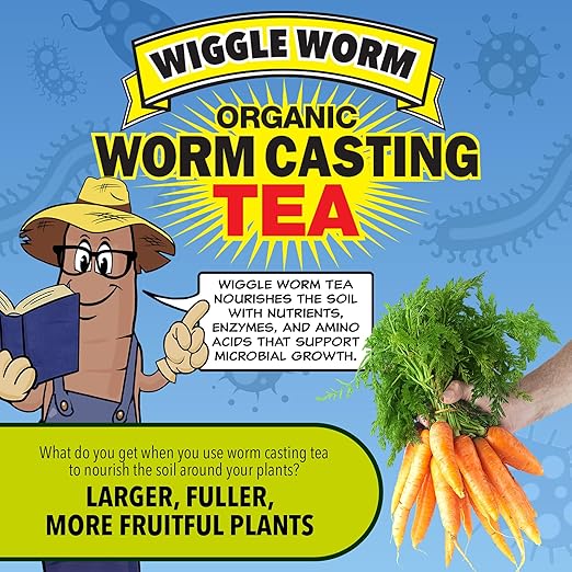 Pure Worm Castings Tea, 1 Gallon - Organic Liquid Fertilizer and Soil Amendment Concentrate for Indoor and Outdoor Plants