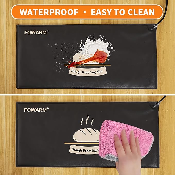 Sourdough Proofing Mat for Home Baking, Thermostat Controlled Sourdough Starter Warmer, 10"x20" Timer Dough Warming Pad, Adjustable Temperature Heating Mat for Dough Riser and Fermentation, 40W