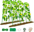 Cucumber Trellis for Raised Bed, U-Shape Garden Trellis 47.2" Tall, Heavy Duty Metal Arch Trellis for Climbing Vegetables, Rustproof Plant Support for Tomato Pea Bean (Upgraded Connector)