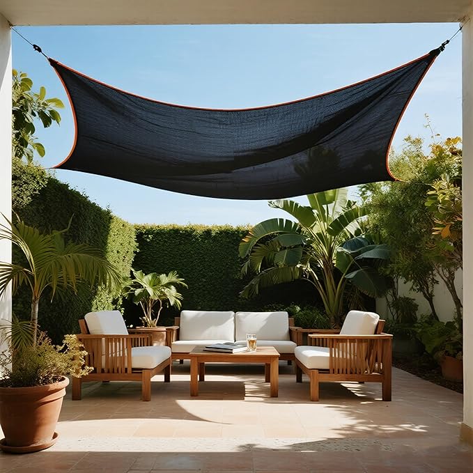 winemana 40% Black Shade Cloth, 20 x 20 FT Durable Mesh Tarp with Grommets, Resistant Garden Sun Shade Netting, Shading Antifreezing for Pergola, Greenhouse, Plants Growing, Chicken Coop