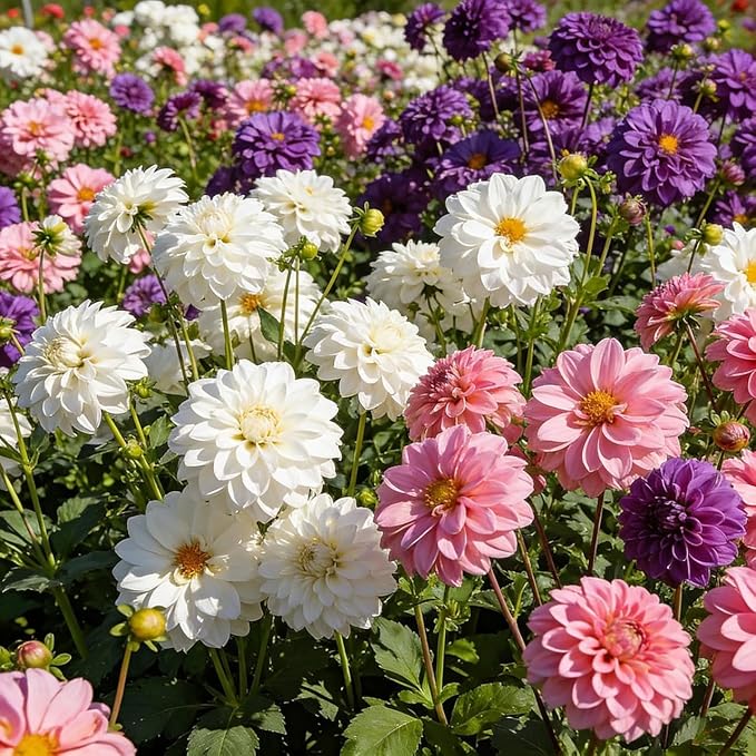 Carpet 400+ Mixed Dahlia Seeds for Planting, Colorful Perennial Heirloom Dahlia pinnata, Long Blooming Cut Flowers for Garden Beds, Borders and Containers