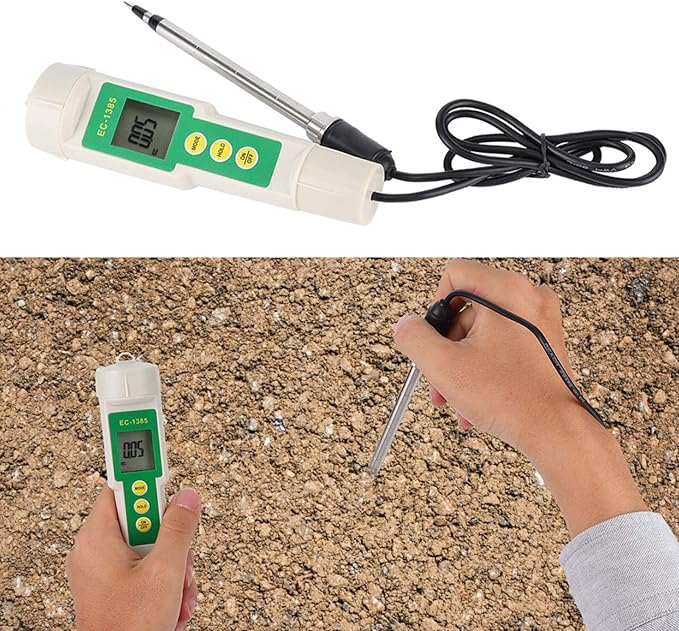 Fydun EC‑3185 Portable Soil ECTDSCF Tester Salinity Meter for Agricultural Horticultural Planting EC‑3185 Portable Soil ECTDSCF for Family