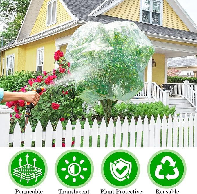 2Pcs Fruit Orchard Netting, 6.56 x 6.56 FT Plant with Zipper and Drawstring, Garden Netting to Protect Fruit from Birds, Bird Nettings for Cicadas