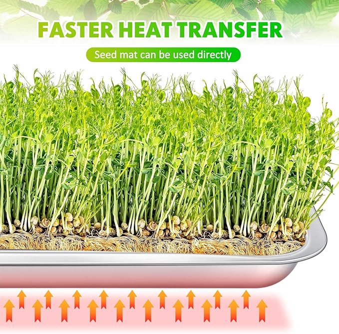 10 Pcs Stainless Steel Seed Starter Tray, Stainless Metal Garden Trays, Nursery Seedling Pots for Collection Transplantation & Propagation Flats, No Drain Holes(15.8 x 11.8 x 1.4 Inch)