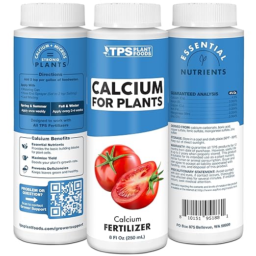 TPS NUTRIENTS Calcium for Plants – Liquid Calcium Fertilizer to Support Healthy Growth & Help Prevent Common Calcium Deficiencies, 8 oz