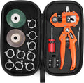 FUJIWARA Garden Grafting Tool, Multifunctional Pruning Kit, U-Graft/V-Graft/Ω-Graft Seedling for Fruit Tree Branch Grafting Set, Including Graft Tapes, Replacement Blades, Fixing Clip, Yellow