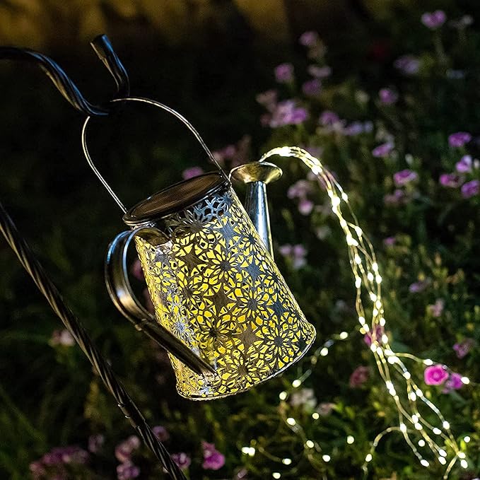 VOOKRY Solar Watering Can Lights, 2 Pack Retro Large Hanging Solar Lights Outdoor Decorative Waterproof Garden Decor for Outside Patio Yard Porch Lawn, Gifts for Mom Women Grandma Mother's Day
