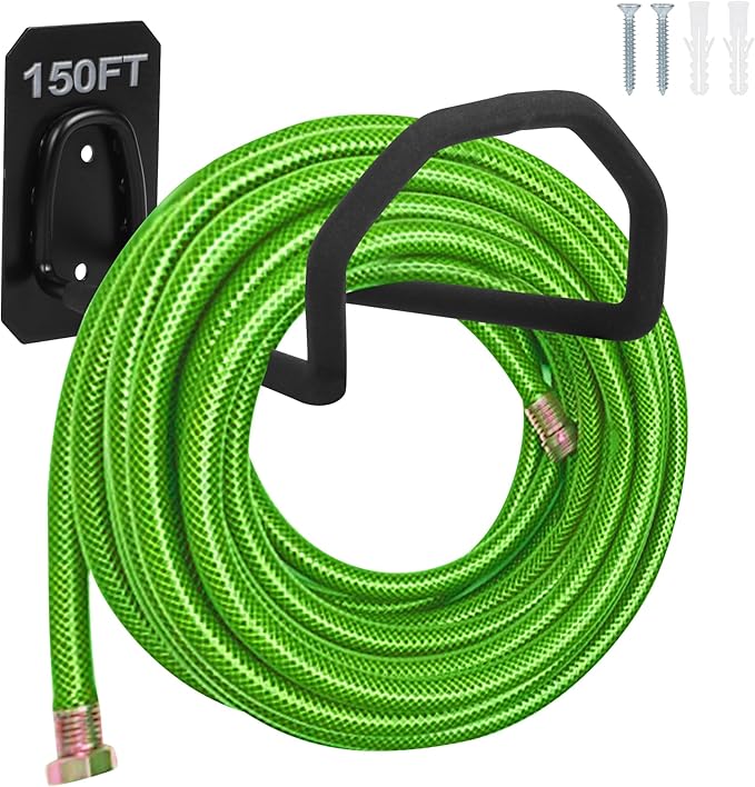 Garden Hose Holder Wall Mount - Heavy Duty Water Hose Holders for Outside, Metal Hoses Hanger Sturdy Hose Reel Hooks for Garden