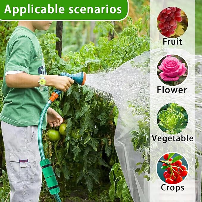 4 Pack Bird Netting for Blueberry Bushes, 3.3 * 4.9Ft Tomato Plant Netting, Plant Covers from Insects, Mesh Plant Protector for Tomatoes, Fruit Tree, Flowers, Vegetables with Drawstring