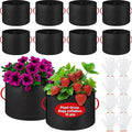 10 Pcs 50 Gallon Nonwoven Fabric Plant Grow Bags with Handles and 10 Pairs of Gardening Gloves for Vegetables Flowers Trees Container Planting Outdoor Garden Use
