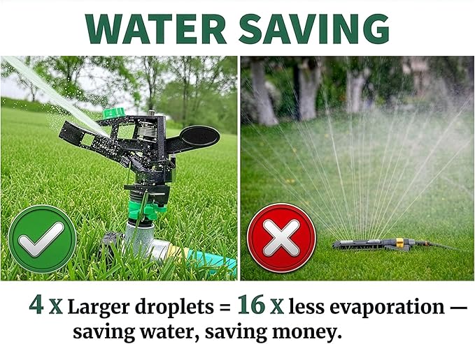APT Pulsating Impact Sprinklers for Yard, Lawn & Garden, 80 to 5800 sq ft Adjustable Spray (2Pcs)
