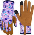 Leather Gardening Gloves for Women Thorn Proof Garden Gloves Touch Screen Working Gloves Gifts