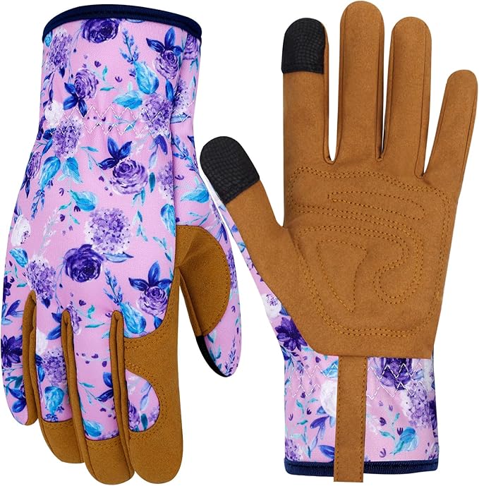 Leather Gardening Gloves for Women Thorn Proof Garden Gloves Touch Screen Working Gloves Gifts