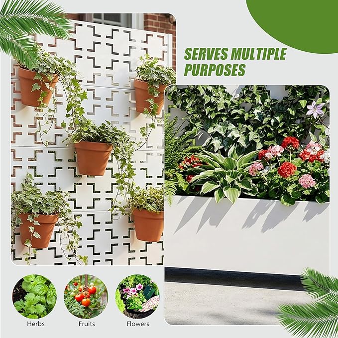 Casaphoria Metal Raised Garden Bed with Trellis and Wheels, 72"x47"x16" Arched Planter Box for Climbing Plants, Vegetables & Vines, Features Drainage Holes and Privacy Screen, White-Square