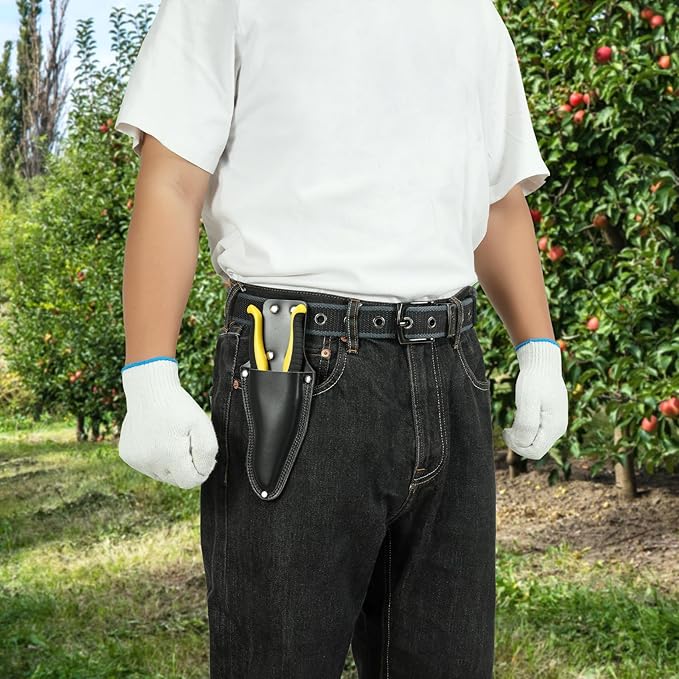 Garden Pruner Sheath,Pruner Tool Holster,Premium Genuine Leather Pruner Holster Protective Case for Garden Pruning Snips and Clippers