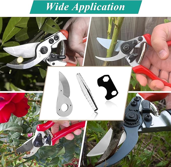 Hand Pruner Replacement Kit (2/3-1) Compatible with Felco Pruners Models: F2, F4 &F11 - Spare Blade, Spring & Adjustment Key for Garden Pruning Shears & Bypass Clippers