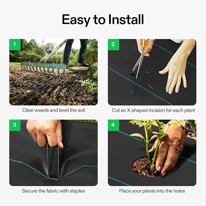 VIVOSUN Premium Weed Barrier Landscape Fabric Heavy Duty, 3ftx250ft 5oz Double-Layered Weed Control Mat with High Permeability, Commercial Ground Cover, Easy Set up & Superior Weed Control