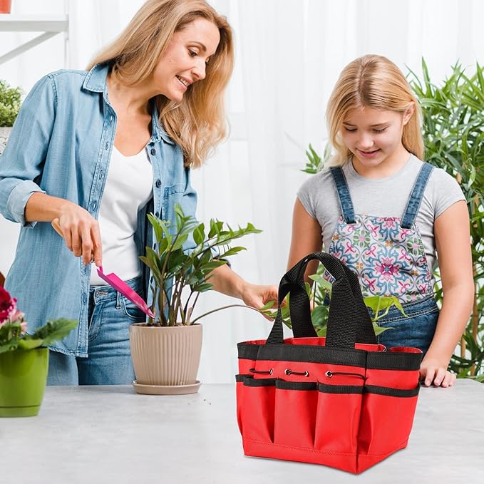 Garden Tool Storage Tote - Reinforced Carry Bag, Multiple Compartment Organizer, Tear-Resistant Material, Easy-to-Clean Outdoor Accessory Holder | Lawn Equipment Container Used for Yard Work, Garden