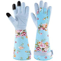 Extended Sleeve Garden Gloves for Women, Soft Grip Gardening Gloves, Lightweight Comfort Wear for Planting, Landscaping & Outdoor Tasks, Blue Small