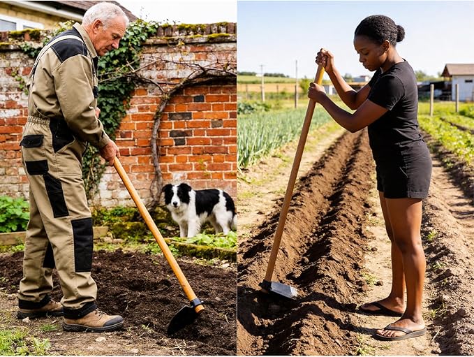 Heavy Duty Pointed Hoe Garden Tool for Soil Digging 2.1 Lb (0.9Kg) - Ultra-Hard Track Steel, Hand-Sharpened Edge, Heat-Treated for Strength & Stable Performance(Not Included Handle)