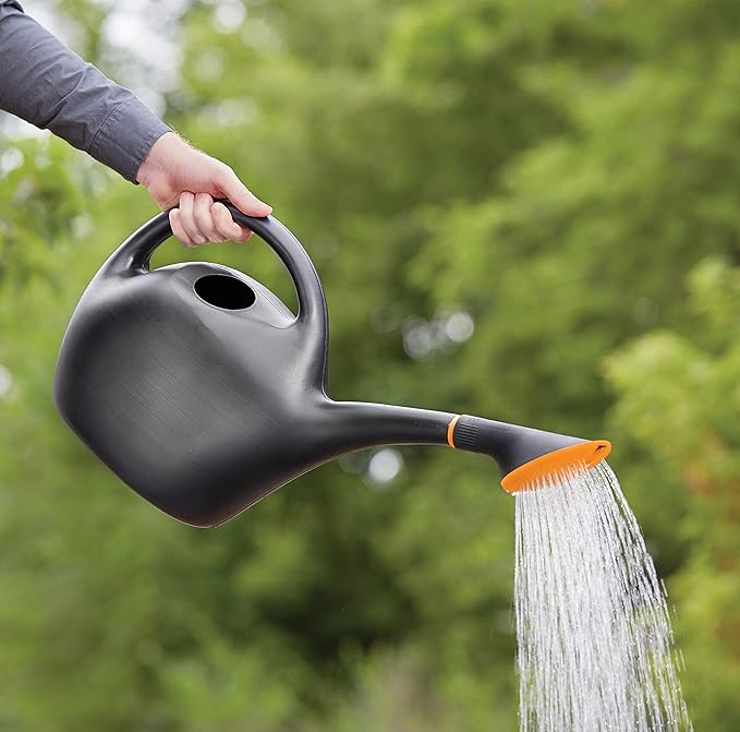 Bloem: Easy Pour Watering Can - Black - 1.6 Gallon (204 Oz), Durable Construction, Dual Handles, Sprinkle & Stream Functionality, Plants & Gardening (Pack of 2)