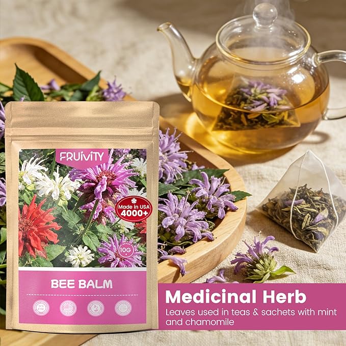 4000+ Bee Balm Seeds for Planting, Color Mix Native Wildflower Seeds, Heirloom & Open Pollinated Perennial Flower Seeds to Plant Outside Flower Herb Garden