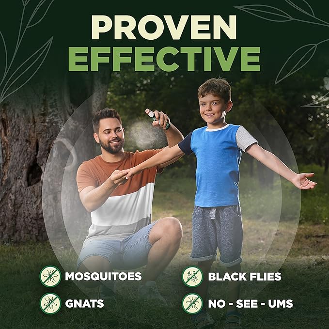 Deet-Free Insect & Mosquito Repellent Pack of 2 (4 oz) – Nice Smelling Insect Repellent with Lemongrass Oil Safe for Pets and Kids – Bug Spray Against Mosquitoes, Gnats, Black Flies, and No-See-ums