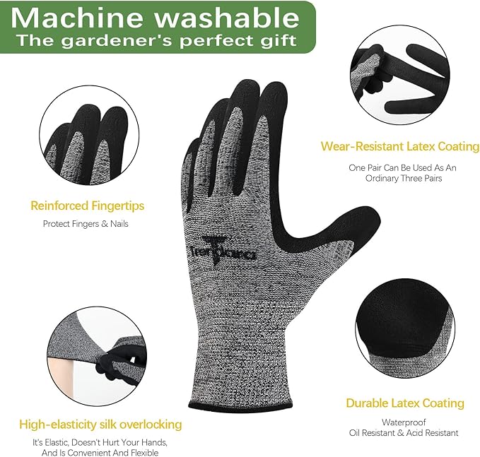 gardening gloves,garden gloves for women,Breathable latex dipped,Suitable for weeding and warehouse handling